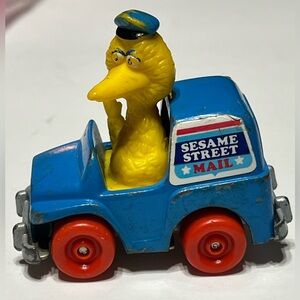 Vintage Big Bird Blue Die Cast Mail Truck